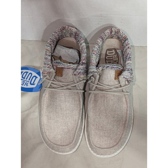 Hey Dude Women’s Wendy Fold Baja Slip-on Boot Size 7 Cream Brown Multicolor - Picture 4 of 12